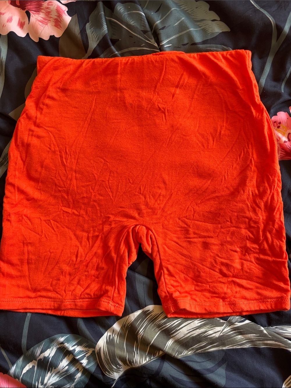 OOTDFash Bright Orange High-Waisted Bike Shorts Size S